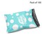 10 x 13 Teal and White Polka Dot Thank You Poly Bag Mailer Envelopes 2 Mil